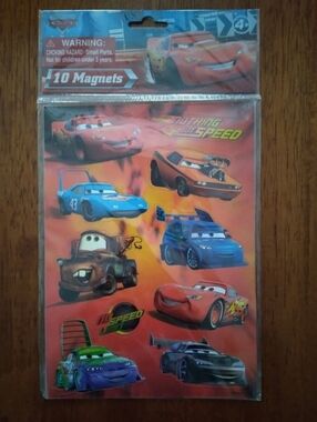 Disney Pixar Cars Magnet Sheet of 10 Magnets Stocking Stuffer New NIP